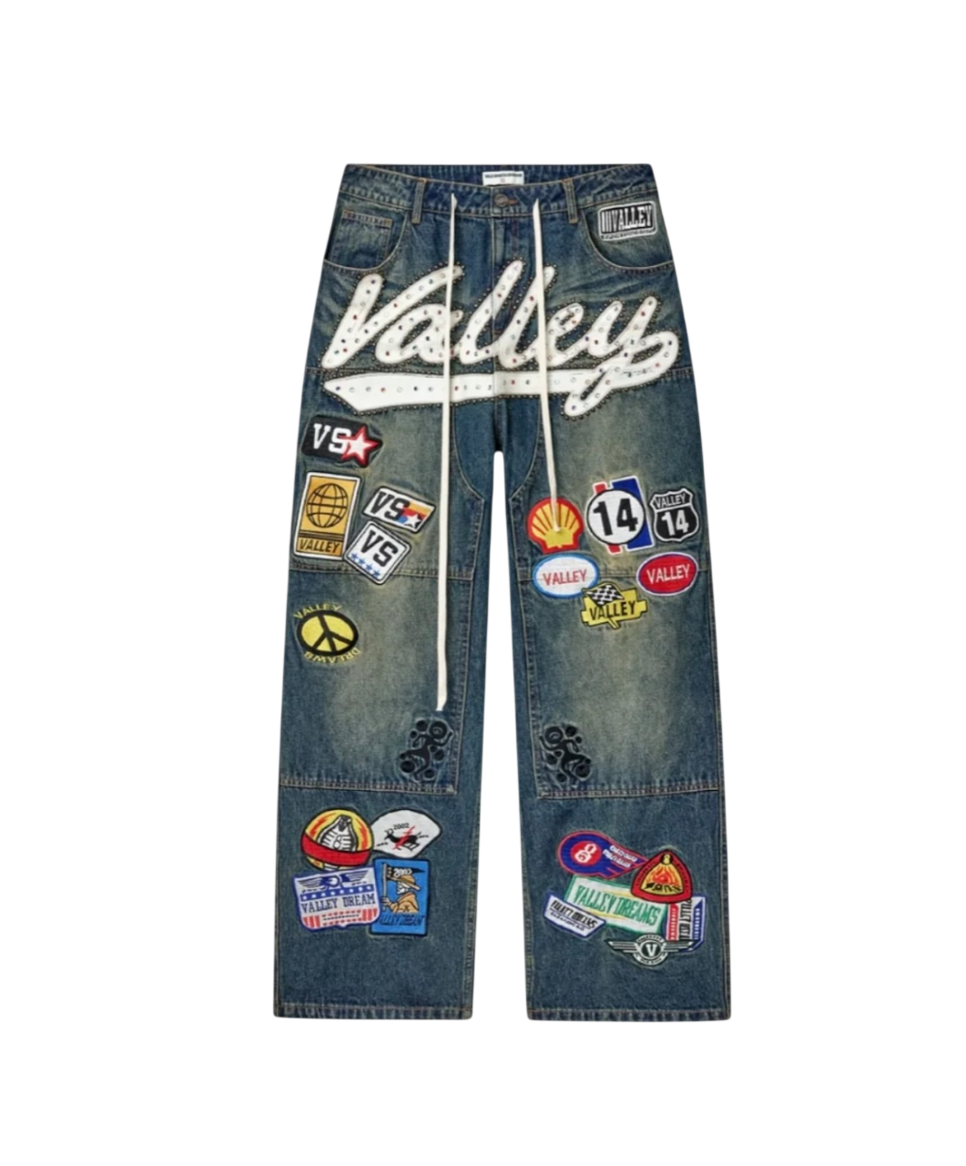 VALE FOREVER 1980S BLUE DENIM CARPENTER PANTS