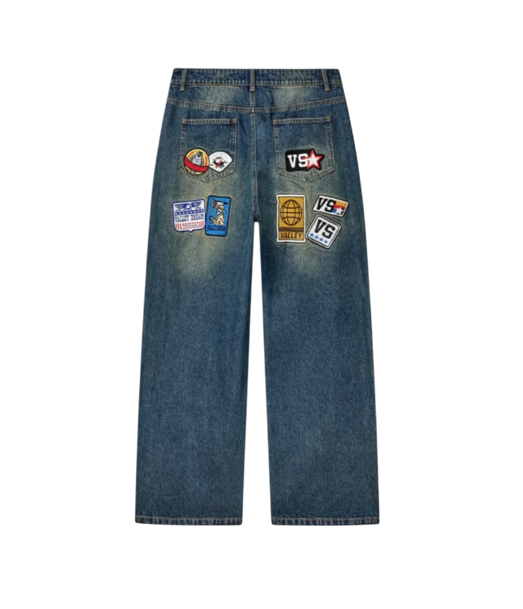 VALE FOREVER 1980S BLUE DENIM CARPENTER PANTS