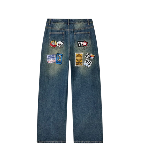 VALE FOREVER 1980S BLUE DENIM CARPENTER PANTS